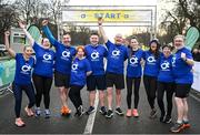 17 February 2024; From left, RTE Presenter Kathryn Thomas, Edel O'Malley, Karl Henry, Michelle Rogan, Darragh Fitzgerald, Noel O'Connell, Sophie Pratt, Dr Sumi Dunne, Anne Cushen and Dr Eddie Murphy before the Operation Transformation 5K at Phoenix Park in Dublin. Photo by David Fitzgerald/Sportsfile