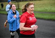 17 February 2024; Sport Ireland chief executive Dr Una May during the Operation Transformation 5K at Phoenix Park in Dublin. Photo by David Fitzgerald/Sportsfile
