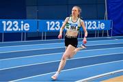 17 February 2024; Roisin Harrison of Emerald AC, Limerick, competing in the senior women's 400m during day one of the 123.ie National Senior Indoor Championships at the Sport Ireland National Indoor Arena in Dublin. Photo by Tyler Miller/Sportsfile