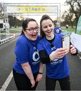 17 February 2024; Edel O'Malley, left, and Sophie Pratt before the Operation Transformation 5K at Phoenix Park in Dublin. Photo by David Fitzgerald/Sportsfile