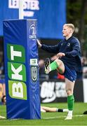17 February 2024; Jamie Osborne of Leinster, wearing Naas RFC socks, before the United Rugby Championship match between Leinster and Benetton at the RDS Arena in Dublin. Photo by Harry Murphy/Sportsfile