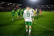 16 February 2024; Jack Doherty of Cork City makes his way onto the pitch before the SSE Airtricity Men's First Division match between Cork City and Kerry FC at Turner's Cross in Cork. Photo by Brendan Moran/Sportsfile
