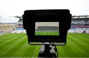 17 February 2024; A general view of Croke Park as seen through the screen of a broadcast camera before the Allianz Football League Division 1 match between Dublin and Roscommon at Croke Park in Dublin. Photo by Ray McManus/Sportsfile