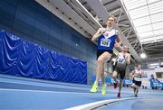 17 February 2024; Peter Kilgannon of Ratoath AC, Meath, competing in the senior men's 800m during day one of the 123.ie National Senior Indoor Championships at the Sport Ireland National Indoor Arena in Dublin. Photo by Tyler Miller/Sportsfile