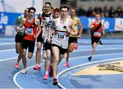 17 February 2024; Darragh Mulcahy of St Finbarrs AC, Cork, competing in the senior men's 1500m during day one of the 123.ie National Senior Indoor Championships at the Sport Ireland National Indoor Arena in Dublin. Photo by Tyler Miller/Sportsfile