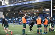 17 February 2024; Connacht players warm up before the United Rugby Championship match between Cardiff and Connacht at Cardiff Arms Park in Cardiff, Wales. Photo by Gruff Thomas/Sportsfile