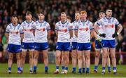 17 February 2024; The Monaghan team before the Allianz Football League Division 1 match between Derry and Monaghan at Celtic Park in Derry. Photo by Ramsey Cardy/Sportsfile