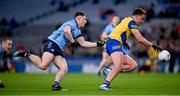17 February 2024; Peadar Ó Cofaigh Byrne of Dublin looks on as Enda Smith of Roscommon is tackled by John Small of Dublin during the Allianz Football League Division 1 match between Dublin and Roscommon at Croke Park in Dublin. Photo by Ray McManus/Sportsfile