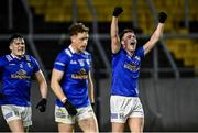 17 February 2024; Cian Madden of Cavan, right, celebrates after his side's victory in the Allianz Football League Division 2 match between Cork and Cavan at SuperValu Páirc Ui Chaoimh in Cork. Photo by Piaras Ó Mídheach/Sportsfile