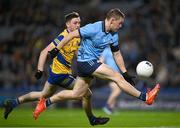 17 February 2024; Con O'Callaghan of Dublin in action against Brian Stack of Roscommon during the Allianz Football League Division 1 match between Dublin and Roscommon at Croke Park in Dublin. Photo by Ray McManus/Sportsfile