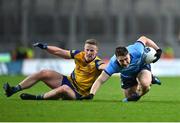 17 February 2024; John Small of Dublin in action against Eoin McCormack of Roscommon during the Allianz Football League Division 1 match between Dublin and Roscommon at Croke Park in Dublin. Photo by Stephen Marken/Sportsfile