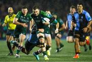 17 February 2024; Andrew Smith of Connacht makes a break through the Cardiff defence during the United Rugby Championship match between Cardiff and Connacht at Cardiff Arms Park in Cardiff, Wales. Photo by Gruff Thomas/Sportsfile