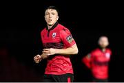 17 February 2024; Jamie Egan of Longford Town during the SSE Airtricity Men's First Division match between Longford Town and Finn Harps at Bishopsgate in Longford. Photo by Stephen McCarthy/Sportsfile