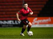 17 February 2024; Chris Lyons of Longford Town during the SSE Airtricity Men's First Division match between Longford Town and Finn Harps at Bishopsgate in Longford. Photo by Stephen McCarthy/Sportsfile