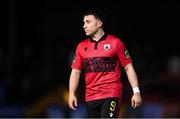 17 February 2024; Chris Lyons of Longford Town during the SSE Airtricity Men's First Division match between Longford Town and Finn Harps at Bishopsgate in Longford. Photo by Stephen McCarthy/Sportsfile