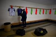 18 February 2024; Wicklow kitman Declan Doyle prepares the dressingroom before the Allianz Football League Division 3 match between Wicklow and Westmeath at Echelon Park in Aughrim, Wicklow. Photo by Ray McManus/Sportsfile