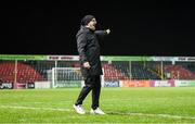 17 February 2024; Longford Town manager Stephen Henderson during the SSE Airtricity Men's First Division match between Longford Town and Finn Harps at Bishopsgate in Longford. Photo by Stephen McCarthy/Sportsfile