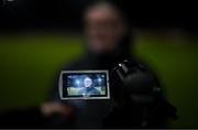 17 February 2024; Finn Harps manager Darren Murphy is interviewed after the SSE Airtricity Men's First Division match between Longford Town and Finn Harps at Bishopsgate in Longford. Photo by Stephen McCarthy/Sportsfile