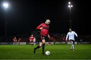 17 February 2024; Luke Wade-Slater of Longford Town during the SSE Airtricity Men's First Division match between Longford Town and Finn Harps at Bishopsgate in Longford. Photo by Stephen McCarthy/Sportsfile
