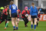 17 February 2024; Action between St Mary's College /Railway Union and Tullamore during the Bank of Ireland Half-Time Minis at the United Rugby Championship match between Leinster and Benetton at RDS Arena in Dublin. Photo by Seb Daly/Sportsfile