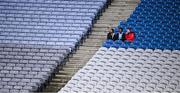 17 February 2024; Early arriving Dublin supporters take up their seats in the Cusack Stand before the Allianz Football League Division 1 match between Dublin and Roscommon at Croke Park in Dublin. Photo by Ray McManus/Sportsfile