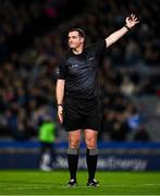 17 February 2024; Referee Seán Hurson during the Allianz Football League Division 1 match between Dublin and Roscommon at Croke Park in Dublin. Photo by Ray McManus/Sportsfile