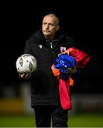 17 February 2024; Longford Town kit manager Ian Maher before the SSE Airtricity Men's First Division match between Longford Town and Finn Harps at Bishopsgate in Longford. Photo by Stephen McCarthy/Sportsfile