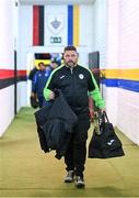 17 February 2024; Finn Harps coach Eamon Curry arrives for the SSE Airtricity Men's First Division match between Longford Town and Finn Harps at Bishopsgate in Longford. Photo by Stephen McCarthy/Sportsfile