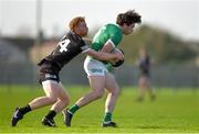 18 February 2024; Colm McSweeney of Limerick is tackled by Sean Carrabine of Sligo during the Allianz Football League Division 3 match between Limerick and Sligo at Mick Neville Park in Rathkeale, Limerick. Photo by Tom Beary/Sportsfile