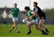 18 February 2024; Colm McSweeney of Limerick is tackled by Sean Carrabine of Sligo during the Allianz Football League Division 3 match between Limerick and Sligo at Mick Neville Park in Rathkeale, Limerick. Photo by Tom Beary/Sportsfile