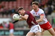 18 February 2024; Matthew Tierney of Galway in action against Brian Kennedy of Tyrone during the Allianz Football League Division 1 match between Tyrone and Galway at O'Neills Healy Park in Omagh, Tyrone. Photo by Ramsey Cardy/Sportsfile