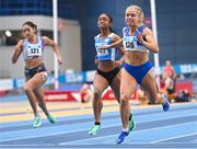 18 February 2024; Molly Scott of St Laurence O'Toole AC, Dublin, 120 competing in the senior women's 60m semi-finals during day two of the 123.ie National Senior Indoor Championships at the Sport Ireland National Indoor Arena in Dublin. Photo by Tyler Miller/Sportsfile