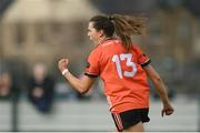 18 February 2024; Aimee Mackin of Armagh celebrates after scoring her side's first goal during the Lidl LGFA National League Division 1 Round 4 match between Meath and Armagh at Donaghmore Ashbourne GAA Club in Ashbourne, Meath. Photo by Seb Daly/Sportsfile