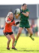 18 February 2024; Niamh Gallogly of Meath in action against Lauren McConville of Armagh during the Lidl LGFA National League Division 1 Round 4 match between Meath and Armagh at Donaghmore Ashbourne GAA Club in Ashbourne, Meath. Photo by Seb Daly/Sportsfile