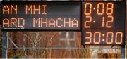 18 February 2024; The scoreboard after the Lidl LGFA National League Division 1 Round 4 match between Meath and Armagh at Donaghmore Ashbourne GAA Club in Ashbourne, Meath. Photo by Seb Daly/Sportsfile