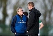 18 February 2024; Limerick manager Jimmy Lee in conversation with Sligo manager Tony McEntee after the Allianz Football League Division 3 match between Limerick and Sligo at Mick Neville Park in Rathkeale, Limerick. Photo by Tom Beary/Sportsfile