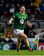 18 February 2024; Eogan Frayne of Meath celebrates after kicking a point during the Allianz Football League Division 2 match between Meath and Louth at Páirc Tailteann in Navan, Meath. Photo by Shauna Clinton/Sportsfile