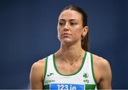 18 February 2024; Sophie Becker of Raheny Shamrock AC, Dublin, before competing in the senior women's 400m final during day two of the 123.ie National Senior Indoor Championships at the Sport Ireland National Indoor Arena in Dublin. Photo by Tyler Miller/Sportsfile