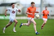 18 February 2024; Conor Turbitt of Armagh in action against Mick O'Grady of Kildare during the Allianz Football League Division 2 match between Kildare and Armagh at Netwatch Cullen Park in Carlow. Photo by Piaras Ó Mídheach/Sportsfile