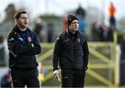 18 February 2024; Armagh manager Kieran McGeeney, right, and Armagh selector Conleith Gilligan during the Allianz Football League Division 2 match between Kildare and Armagh at Netwatch Cullen Park in Carlow. Photo by Piaras Ó Mídheach/Sportsfile