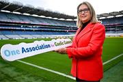 20 February 2024; Steering Committee Chairperson Mary McAleese in attendance during the media update on the integration process involving the Camogie Association, the GAA and LGFA, at Croke Park in Dublin. Photo by Sam Barnes/Sportsfile