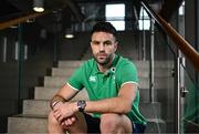 20 February 2024; Conor Murray sits for a portrait during an Ireland rugby media conference at the Sport Ireland Campus Conference Centre in Dublin. Photo by Harry Murphy/Sportsfile