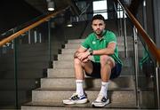 20 February 2024; Conor Murray sits for a portrait during an Ireland rugby media conference at the Sport Ireland Campus Conference Centre in Dublin. Photo by Harry Murphy/Sportsfile