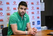 20 February 2024; Conor Murray during an Ireland rugby media conference at the Sport Ireland Campus Conference Centre in Dublin. Photo by Harry Murphy/Sportsfile