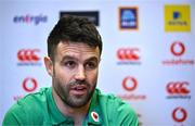 20 February 2024; Conor Murray during an Ireland rugby media conference at the Sport Ireland Campus Conference Centre in Dublin. Photo by Harry Murphy/Sportsfile