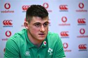 20 February 2024; Dan Sheehan during an Ireland rugby media conference at the Sport Ireland Campus Conference Centre in Dublin. Photo by Harry Murphy/Sportsfile