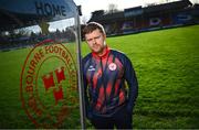 20 February 2024; Manager Damien Duff poses for a portrait during a Shelbourne media conference at Tolka Park in Dublin. Photo by Ramsey Cardy/Sportsfile