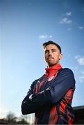 20 February 2024; John O'Sullivan poses for a portrait during a Shelbourne media conference at Tolka Park in Dublin. Photo by Ramsey Cardy/Sportsfile