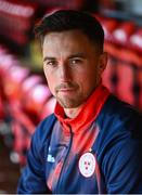 20 February 2024; John O'Sullivan poses for a portrait during a Shelbourne media conference at Tolka Park in Dublin. Photo by Ramsey Cardy/Sportsfile