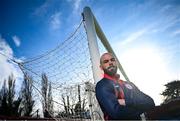 20 February 2024; Mark Coyle poses for a portrait during a Shelbourne media conference at Tolka Park in Dublin. Photo by Ramsey Cardy/Sportsfile